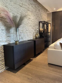 Wohnwand Haas Aus Bücherregalen Und Sideboards Eiche Mokka Gebeizt & Lackiert