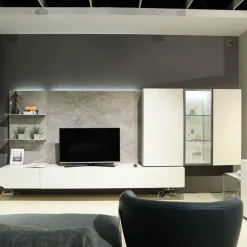 Wohnwand I ModulART Grigio Calce Weiß