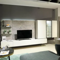 Wohnwand I ModulART Grigio Calce Weiß