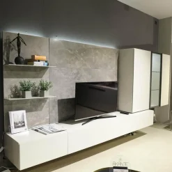 Wohnwand I ModulART Grigio Calce Weiß