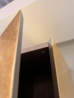 Wohnwand Inpiedi Lack Interno Metall Gold Lack Coffee Braun Inklusive LED Beleuchtung