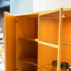 Wohnwand Kala Mit Phonobank Schrankteile Europäischer Kirschbaum Hell Paneele Lack Eierschale