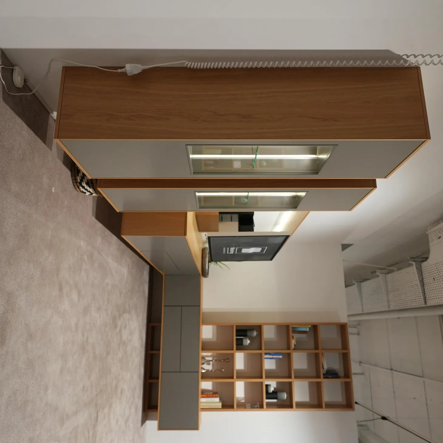 Wohnwand Kara-Frame VZ Eiche Sand Lack Taupe mit TV-Halterung