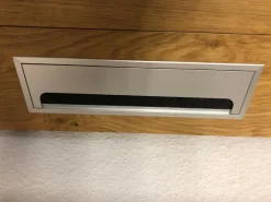 Wohnwand Kitzalm Solid Plus K050 Kernasteiche Natur Furniert Gebürstet Akzentglas Schiefer Grau Inklusive Beleuchtung