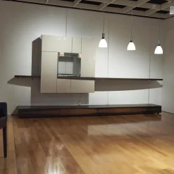 Wohnwand Lack Hochglanz Grau Räuchereiche Inklusive Beleuchtung