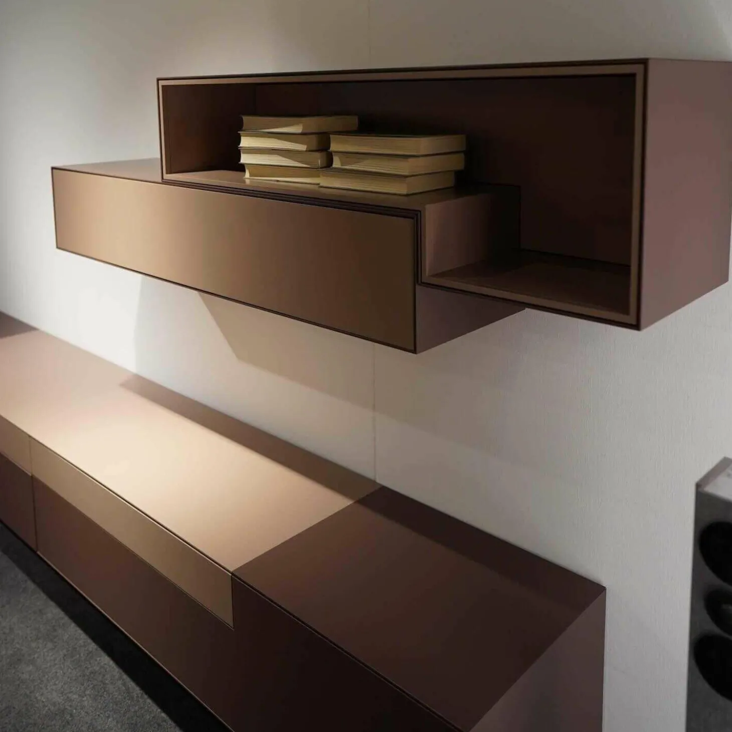 Wohnwand Lack P40 Rosewood