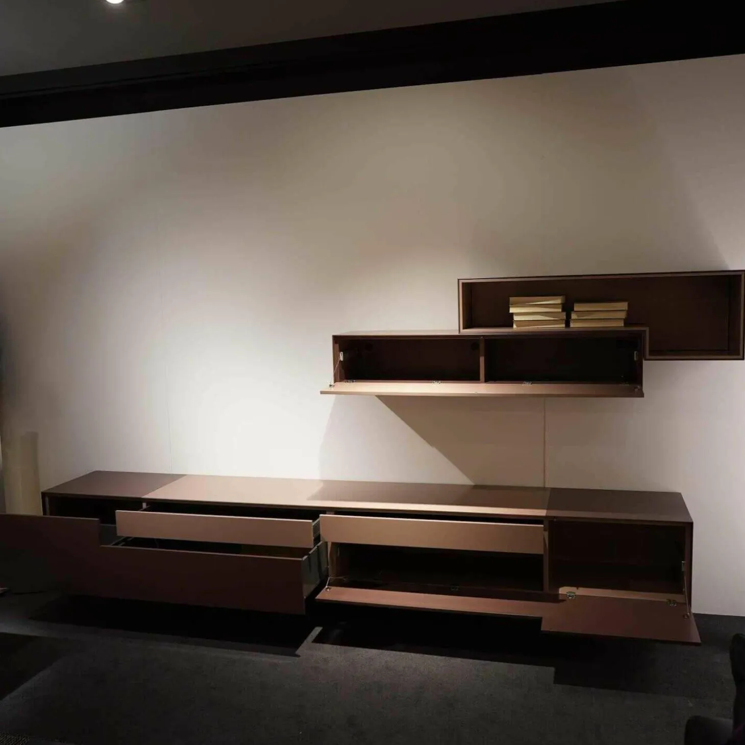 Wohnwand Lack P40 Rosewood