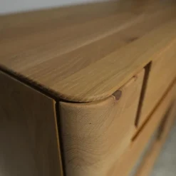 Wohnwand Lavaro Wildeiche Bianco Massiv Geölt Mit Sideboard Und Beleuchtung Ohne Fernseher