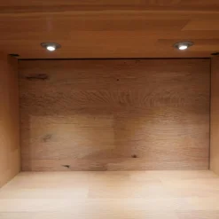 Wohnwand Lavaro Wildeiche Bianco Massiv Geölt Mit Sideboard Und Beleuchtung Ohne Fernseher