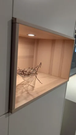 Wohnwand Lennon 47018 Lack Weiß Matt Absetzungen Kristallbuche Mit LED Beleuchtung Und TV Halterung Ohne Fernseher