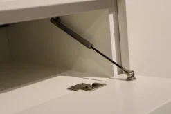 Wohnwand Lennon Lack Weiß Absetzung Kristallbuche