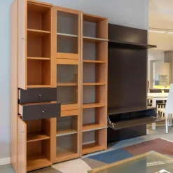 Wohnwand Logo Lack Schiefer Ahorn Birnbaum