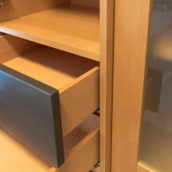 Wohnwand Logo Lack Schiefer Ahorn Birnbaum