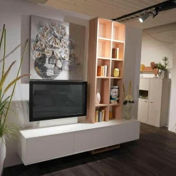 Wohnwand Lotus Lack Weiß Kernesche