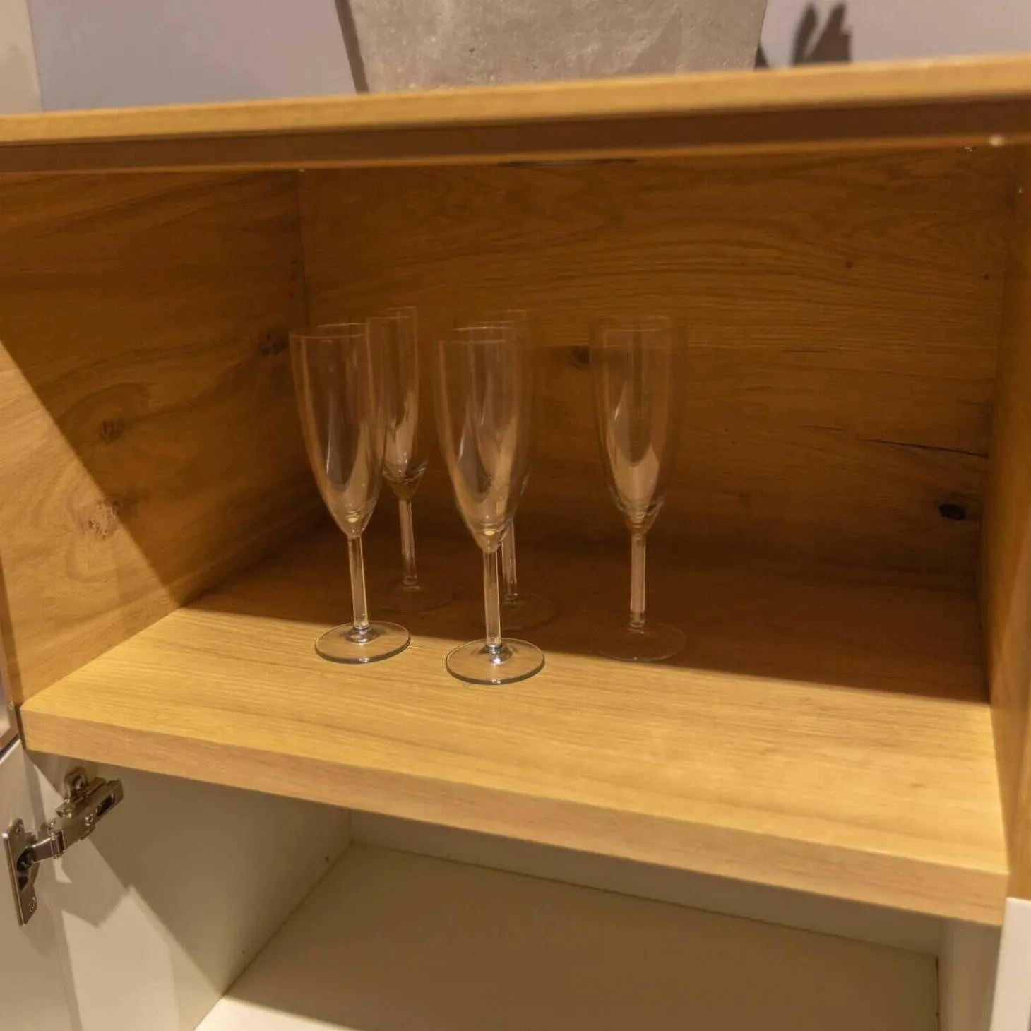 Wohnwand LS 043016 Albero Sideboard Vitrine Lack Weiß Matt Santanaeiche