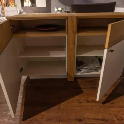 Wohnwand LS 043016 Albero Sideboard Vitrine Lack Weiß Matt Santanaeiche