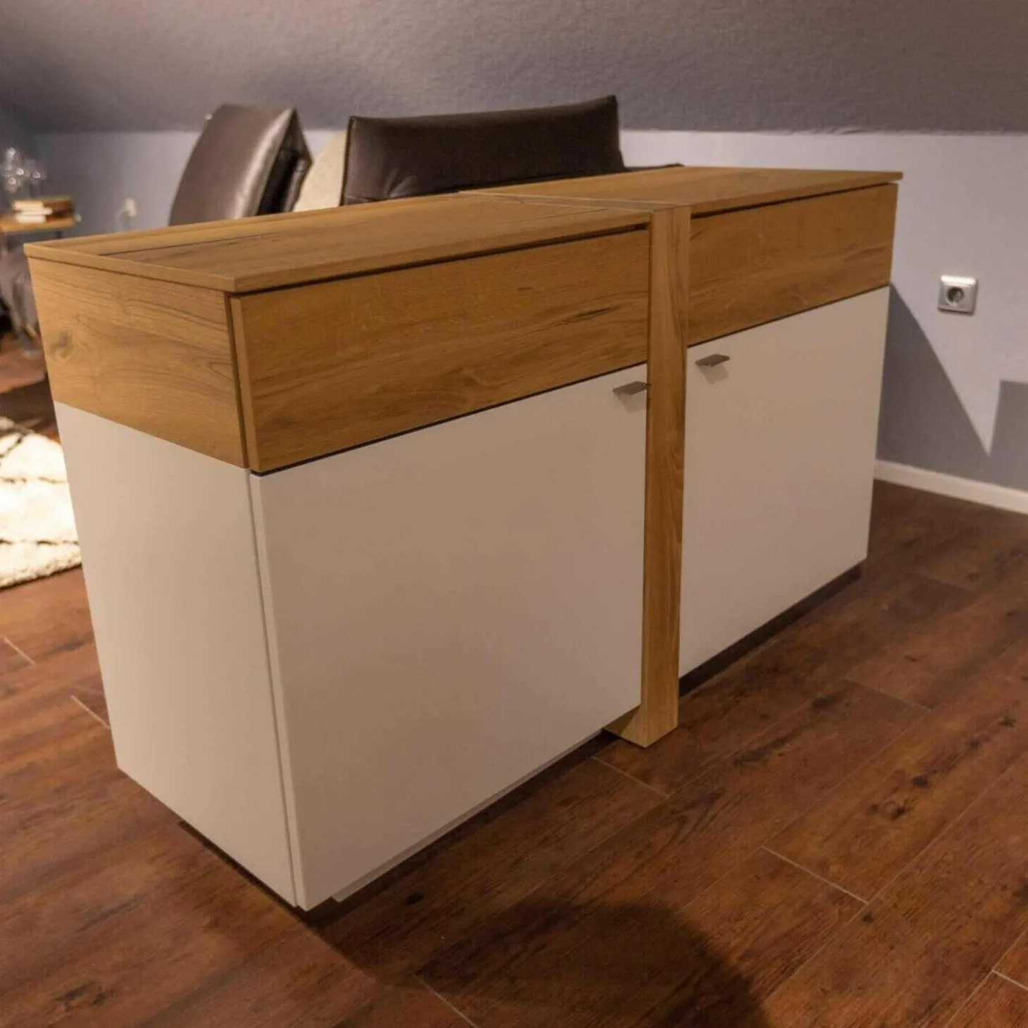 Wohnwand LS 043016 Albero Sideboard Vitrine Lack Weiß Matt Santanaeiche