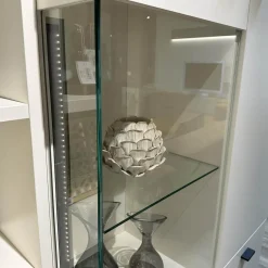 Wohnwand LS 561220 PG1 Lack Seidenmatt Weiß Und Anthrazit Inklusive LED-Beleuchtung