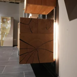 Wohnwand Media Design 580004-352 Asteiche Hell Massiv Lichtgrau Braun