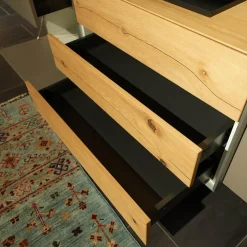 Wohnwand Media Design Holz Nougat Mattlack Braun