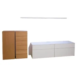 Wohnwand Merano Lack Weiß Wildeiche Inklusive Beleuchtung Und Fernbedienung