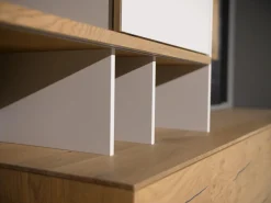 Wohnwand Mileto Asteiche Glas Lichtgrau