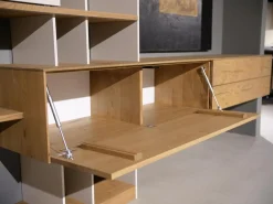 Wohnwand Mileto Asteiche Glas Lichtgrau