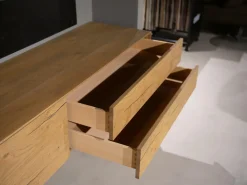 Wohnwand Mileto Asteiche Glas Lichtgrau