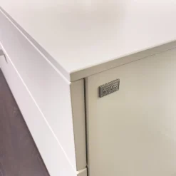 Wohnwand Mino Lack Kristallweiß Matt Akzente Wildeiche Hell Soft Gebürstet Geölt Inklusive Beleuchtung Und Kabeldurchlass