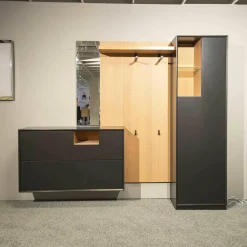 Wohnwand Modo 19 Black Edition Kirschbaum