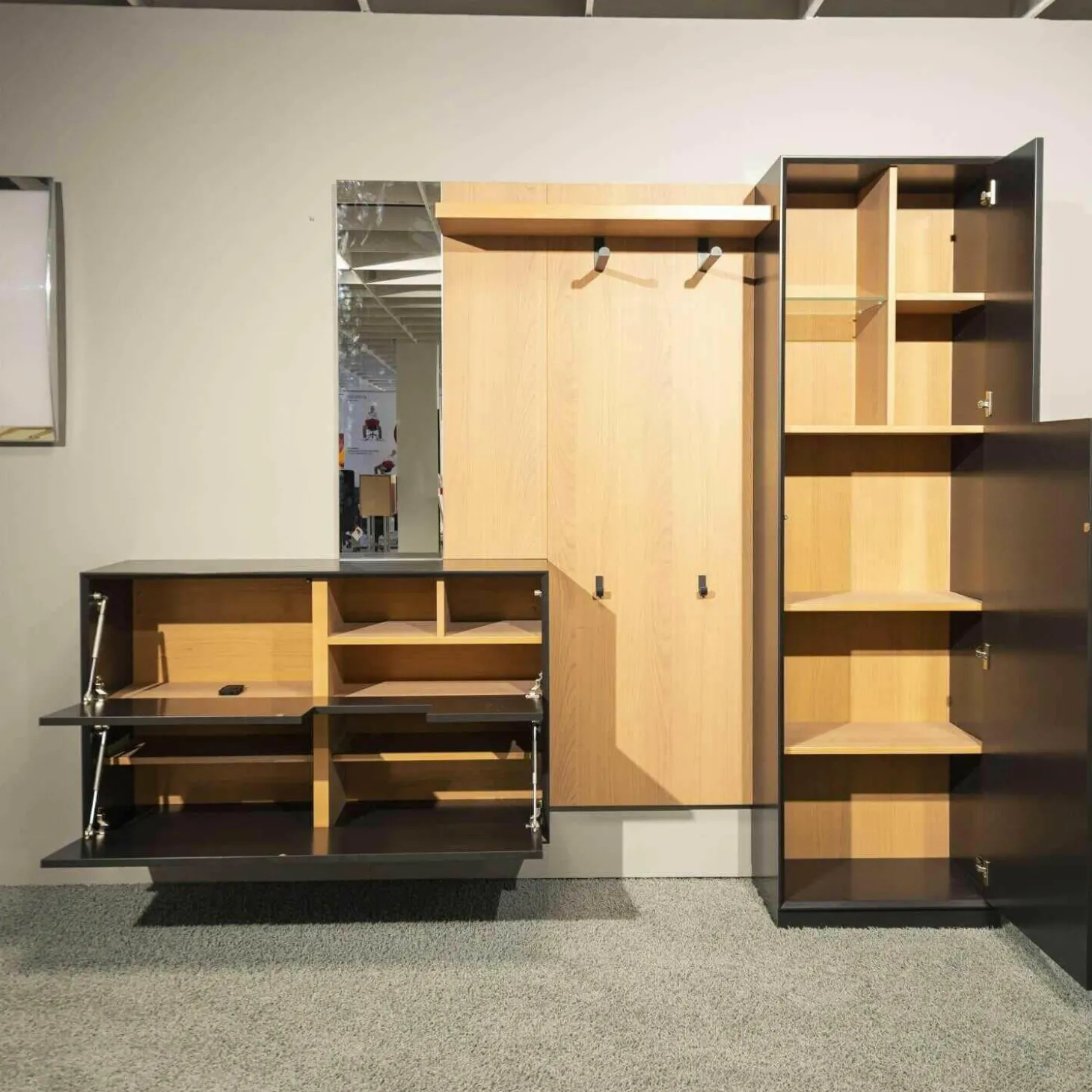 Wohnwand Modo 19 Black Edition Kirschbaum