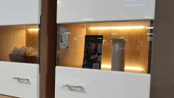 Wohnwand Multiplan Wildeiche Dekot Front Weiß Hochglanz