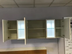 Wohnwand Neo Lack Weiß Front Hochglanzweiß Und Natureiche Grifflos Push To Open Beschlag Mit Beleuchtung