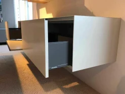 Wohnwand Nex Side Eiche Massiv Mattlack Weiß Dune Violett