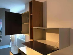 Wohnwand Nex Side Eiche Massiv Mattlack Weiß Dune Violett