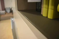 Wohnwand Niba Weiß Granit Lackiert mit LED-Beleuchtung und TV-Halterung