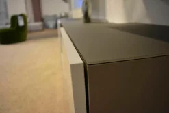 Wohnwand Niba Weiß Granit Lackiert mit LED-Beleuchtung und TV-Halterung