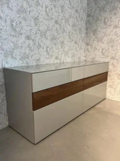 Wohnwand Now Vision C18 Lack Seidengrau Hochglanz Akzent Kernnussbaum Inklusive Couchtisch