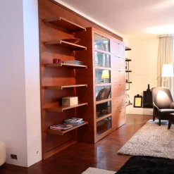 Wohnwand Oli Akrylbeizung Nussbaum