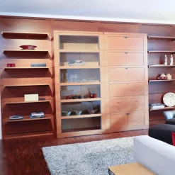 Wohnwand Oli Akrylbeizung Nussbaum