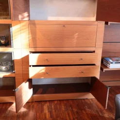 Wohnwand Oli Akrylbeizung Nussbaum