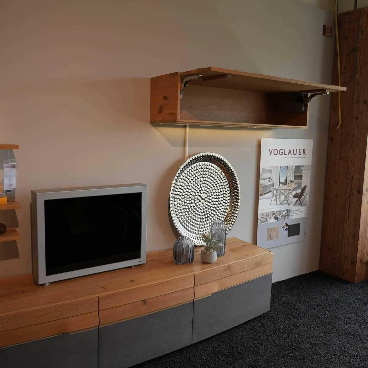 Wohnwand Opus Wildeiche Akzent Beton