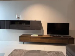 Wohnwand Pass Word Korpus Lack Matt Blei Grau Front Eukalyptus Und Lack Glänzend Blei Grau