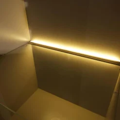 Wohnwand Piana Lack Seidenmatt Fango Grau Balkeneiche Honig Inklusive LED Beleuchtung