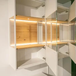 Wohnwand Plan X6 Lack Kristallweiß Matt Weiß Wildeiche Hell Soft Gebürstet Geölt Inklusive Beleuchtungspaket