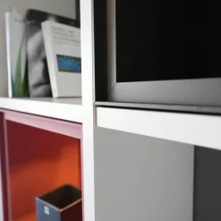 Wohnwand Plan X Lack Weiß Matt Absetzung Jadegrün Matt Inklusive Beleuchtung Mit Regal Ohne Fernseher