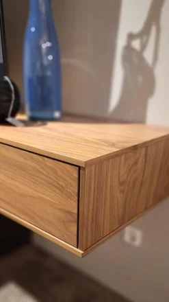 Wohnwand pl.Cera Lack Anthrazit Nussbaum Natur Furniert