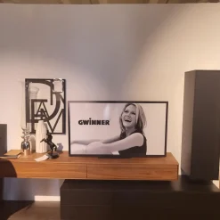 Wohnwand pl.Cera Lack Seidenmatt Anthrazit Absetzung Nussbaum Natur Geplankt Fronten Keramik Nero Zimbabwe