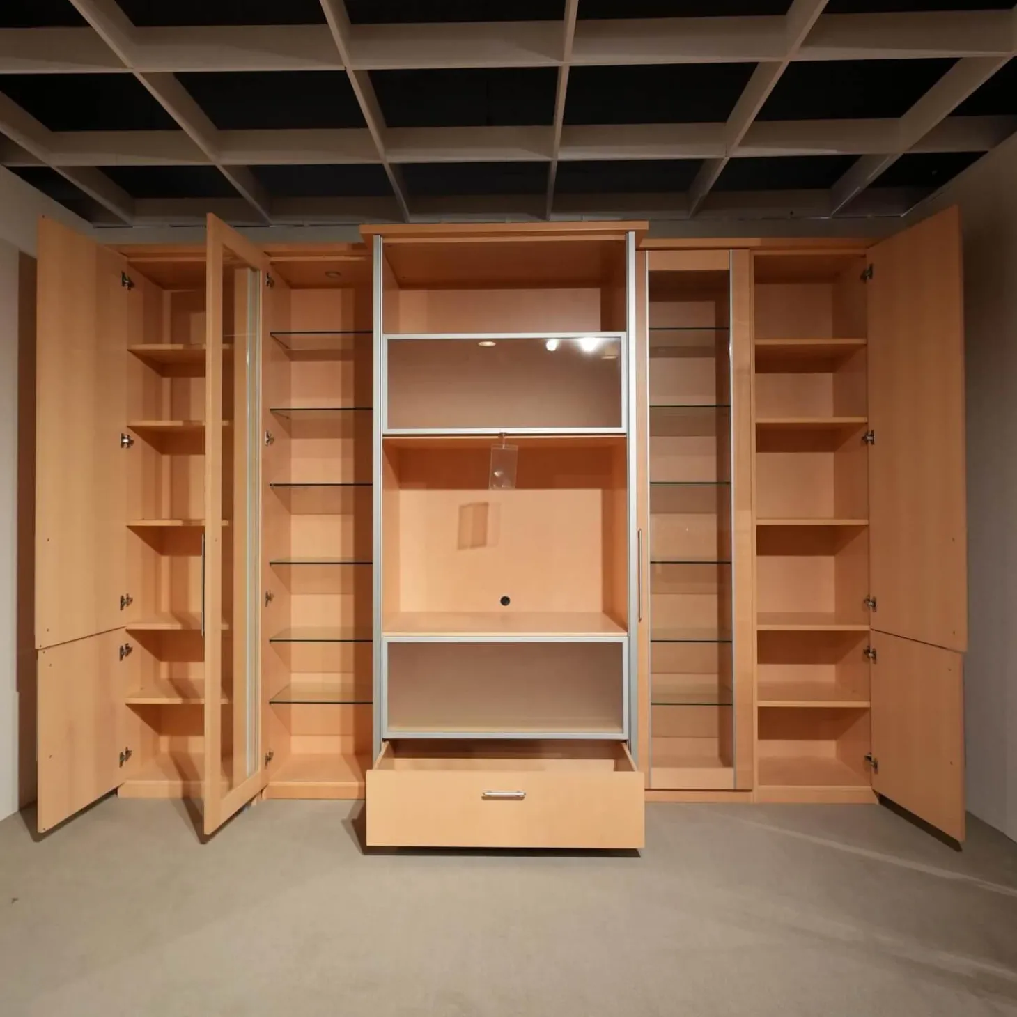 Wohnwand Ponte Ahorn Light Inklusive Halo Strahler Und Trafo