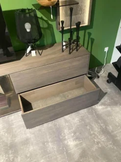 Wohnwand Saratoga Buche Massiv Geölt Silbergrau Grau Braun Inklusive Beleuchtung